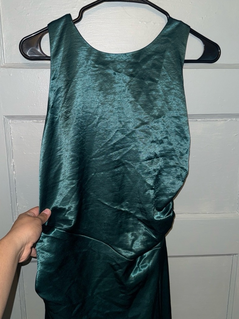 HALARA Emerald Green Satin Maxi Dress